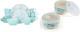 Venice 16-Piece Dinnerware Set & 6 Storage Bowls, Aqua/White