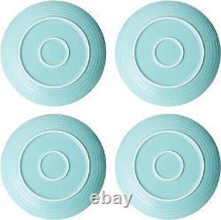 Venice 16piece Stoneware Dinnerware Set Service For 4 Aqua/white