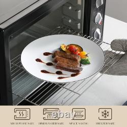 Versatile 24-Piece Modern White Dinnerware Set with Black Rim for All Occasions