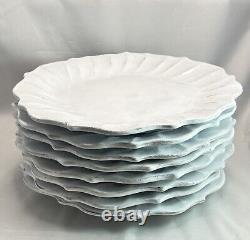 Vietri Incanto Mare White Stoneware Dinner Plates, Handmade in Italy (set of 8)