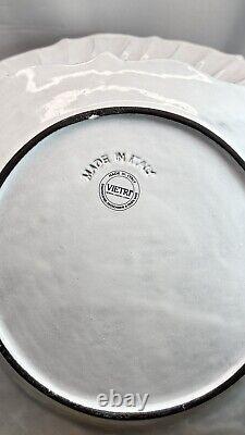 Vietri Incanto Mare White Stoneware Dinner Plates, Handmade in Italy (set of 8)