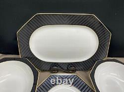 Villeroy & Boch BLACK PEARL W. Germany 5 Piece Serving Set Bowls, Platters