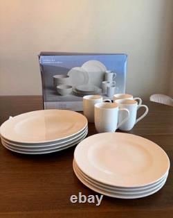 Villeroy & Boch For Me 12 Piece White Porcelain Round Dinner Set, Service for 4
