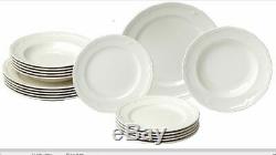 Villeroy & Boch MANOIR 18-Piece White Porcelain Dinnerware Set Service for 6