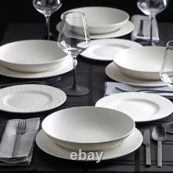 Villeroy & Boch Manufacture Rock Blanc 12-Piece Dinnerware Set, Service for 4