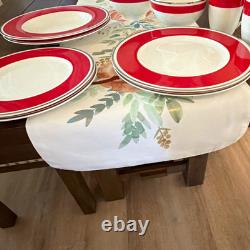 Villeroy & Boch Red & White Porcelain Dinner Set Plates Bowls Mugs 11 in