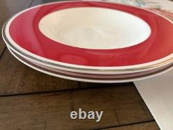 Villeroy & Boch Red & White Porcelain Dinner Set Plates Bowls Mugs 11 in