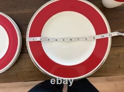 Villeroy & Boch Red & White Porcelain Dinner Set Plates Bowls Mugs 11 in