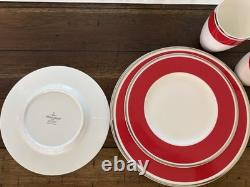 Villeroy & Boch Red & White Porcelain Dinner Set Plates Bowls Mugs 11 in