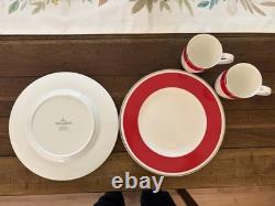 Villeroy & Boch Red & White Porcelain Dinner Set Plates Bowls Mugs 11 in