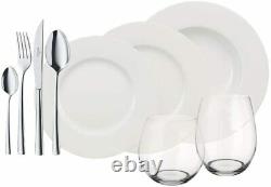 Villeroy & Boch Wonderful World White 36 Piece Porcelain Plate & Soup Dining Set