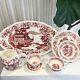 Vintage 178 Piece Nueva San Isidro Red & White China Dinnerware Serveware Set