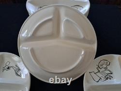 Vintage 1950's set of 13 porcelain Cook Out Themed Dinner Plates 3 patterns