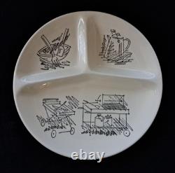 Vintage 1950's set of 13 porcelain Cook Out Themed Dinner Plates 3 patterns