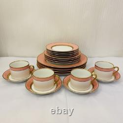 Vintage 1978 Fitz & Floyd Peach/Pink Renaissance 20 Piece Dinnerware Set