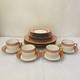 Vintage 1978 Fitz & Floyd Peach/Pink Renaissance 20 Piece Dinnerware Set