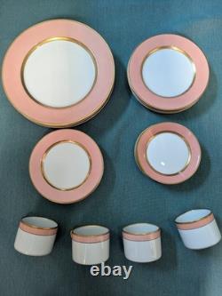 Vintage 1978 Fitz & Floyd Peach/Pink Renaissance 20 Piece Dinnerware Set