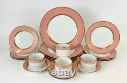 Vintage 1978 Fitz & Floyd Peach/Pink Renaissance 20 Piece Dinnerware Set