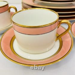 Vintage 1978 Fitz & Floyd Peach/Pink Renaissance 20 Piece Dinnerware Set