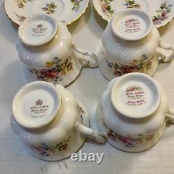 Vintage 20 Piece Royal Albert Moss Rose Bone China England 5 Piece Table For 4