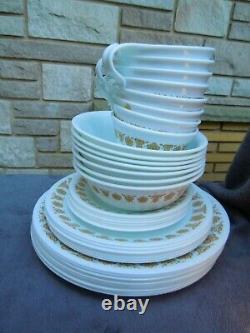 Vintage 43 pc Corelle Corning Pyrex Butterfly Gold Dinnerware Set VG to MINT