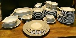 Vintage (65) Pcs Of Gray Ringed Colorwave Dinnerware Setting For (12) Excellent