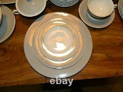 Vintage (65) Pcs Of Gray Ringed Colorwave Dinnerware Setting For (12) Excellent