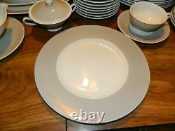 Vintage (65) Pcs Of Gray Ringed Colorwave Dinnerware Setting For (12) Excellent