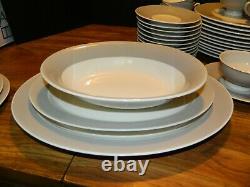 Vintage (65) Pcs Of Gray Ringed Colorwave Dinnerware Setting For (12) Excellent
