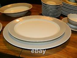 Vintage (65) Pcs Of Gray Ringed Colorwave Dinnerware Setting For (12) Excellent