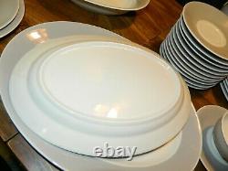 Vintage (65) Pcs Of Gray Ringed Colorwave Dinnerware Setting For (12) Excellent