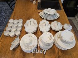 Vintage 91 Piece Floral Porcelain Dinnerware Set, Plates & Bowls Collection