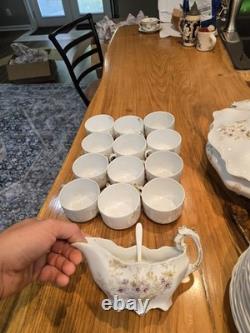 Vintage 91 Piece Floral Porcelain Dinnerware Set, Plates & Bowls Collection