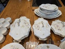 Vintage 91 Piece Floral Porcelain Dinnerware Set, Plates & Bowls Collection