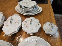 Vintage 91 Piece Floral Porcelain Dinnerware Set, Plates & Bowls Collection
