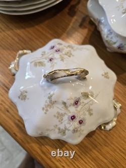 Vintage 91 Piece Floral Porcelain Dinnerware Set, Plates & Bowls Collection