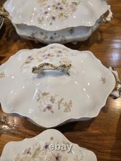 Vintage 91 Piece Floral Porcelain Dinnerware Set, Plates & Bowls Collection