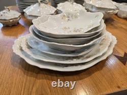 Vintage 91 Piece Floral Porcelain Dinnerware Set, Plates & Bowls Collection