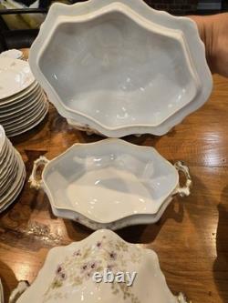 Vintage 91 Piece Floral Porcelain Dinnerware Set, Plates & Bowls Collection