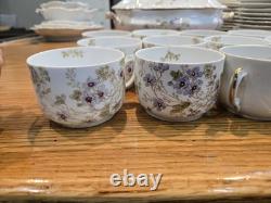 Vintage 91 Piece Floral Porcelain Dinnerware Set, Plates & Bowls Collection