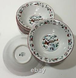 Vintage 95 Farberware White Christmas #391 Dinnerware China Serving Set 30 Piece