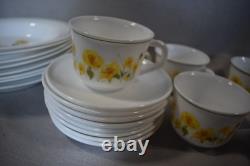 Vintage Arcopal ARP3 Dinnerware Set of 8 Bowls Cups and Saucers Dinner Plates