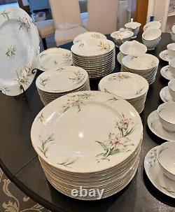 Vintage Bone China Dinnerware Set 12 Settings + Tea Set +Serving Lyric Pattern