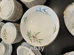 Vintage Bone China Dinnerware Set 12 Settings + Tea Set +Serving Lyric Pattern