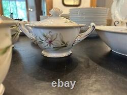 Vintage Bone China Dinnerware Set 12 Settings + Tea Set +Serving Lyric Pattern