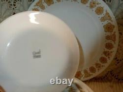 Vintage CORELLE BUTTERFLY GOLD 24pc Dinnerware Set plate bowl cup saucer