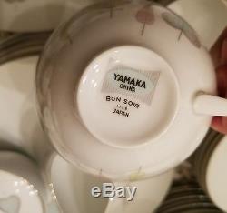 Vintage Chic Mid-century Modern Yamaka China Set Japan Bon Soir Dishes 73 Pcs