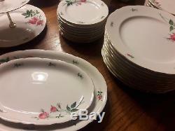 Vintage ChristineHolm Rose 62 piece Porcelain China set. Great. FREE shipping