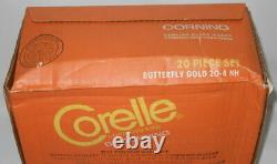 Vintage Corelle BUTTERFLY GOLD 20pc Dinnerware Set, Original Factory Sealed Box