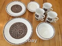 Vintage Corelle Batik Brown 30-piece Dinnerware Set For 6 Very Good Clean